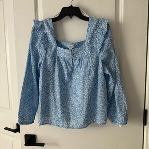 NWT J. Crew square neck ruffle top